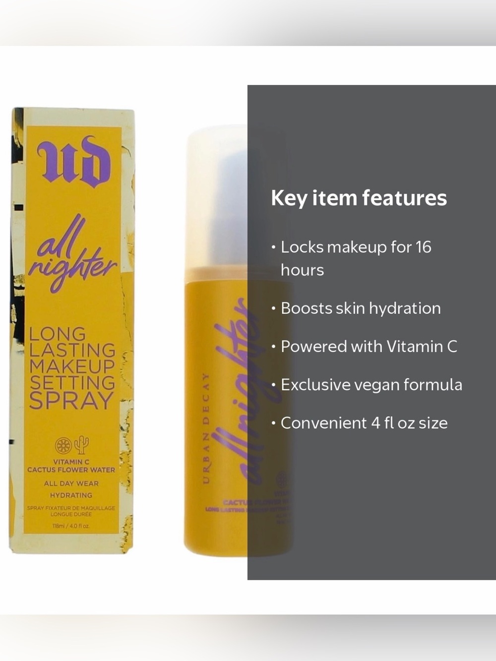 Urban Decay All Nighter Vitamin C Setting Spray 4 oz | New | Full Size - Picture 4 of 5